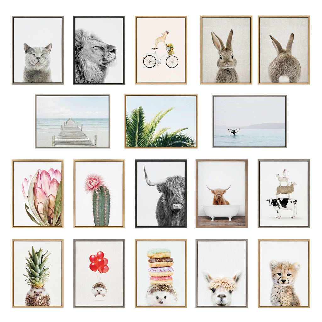 Sylvie Tropical Beach Framed Canvas Set