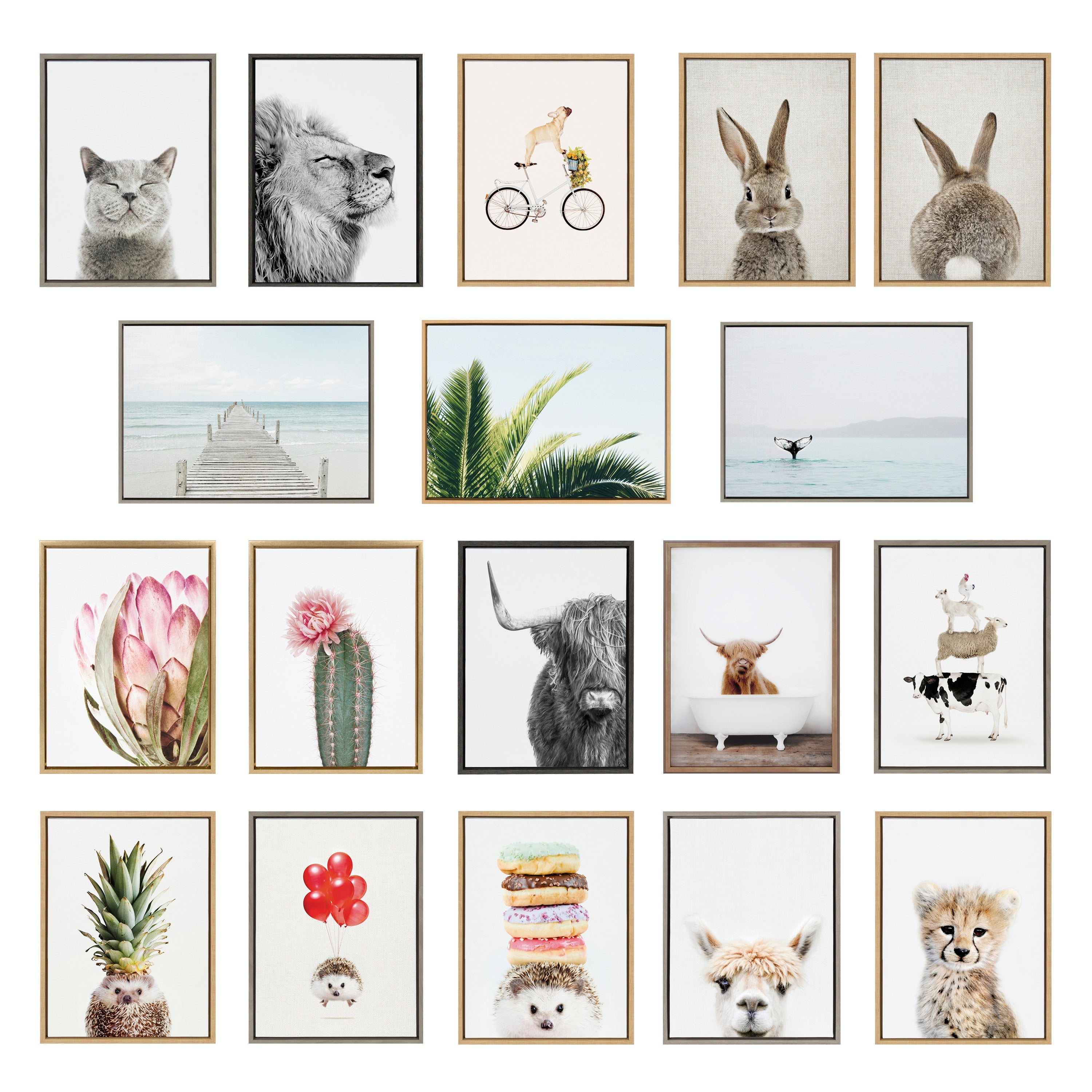 Sylvie Tropical Beach Framed Canvas Set
