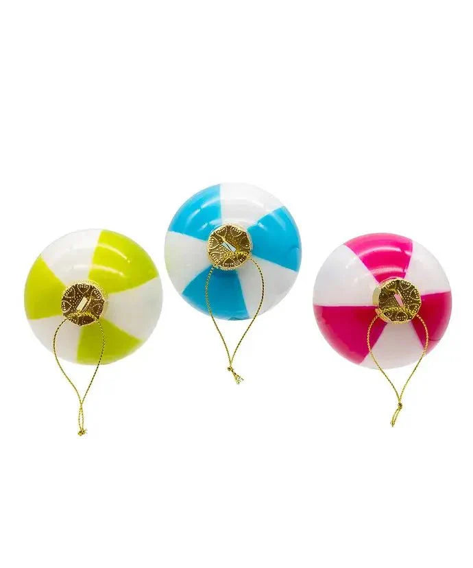 Christmas Ornament – Coastal Beach Ball Glass Ornament 80MM