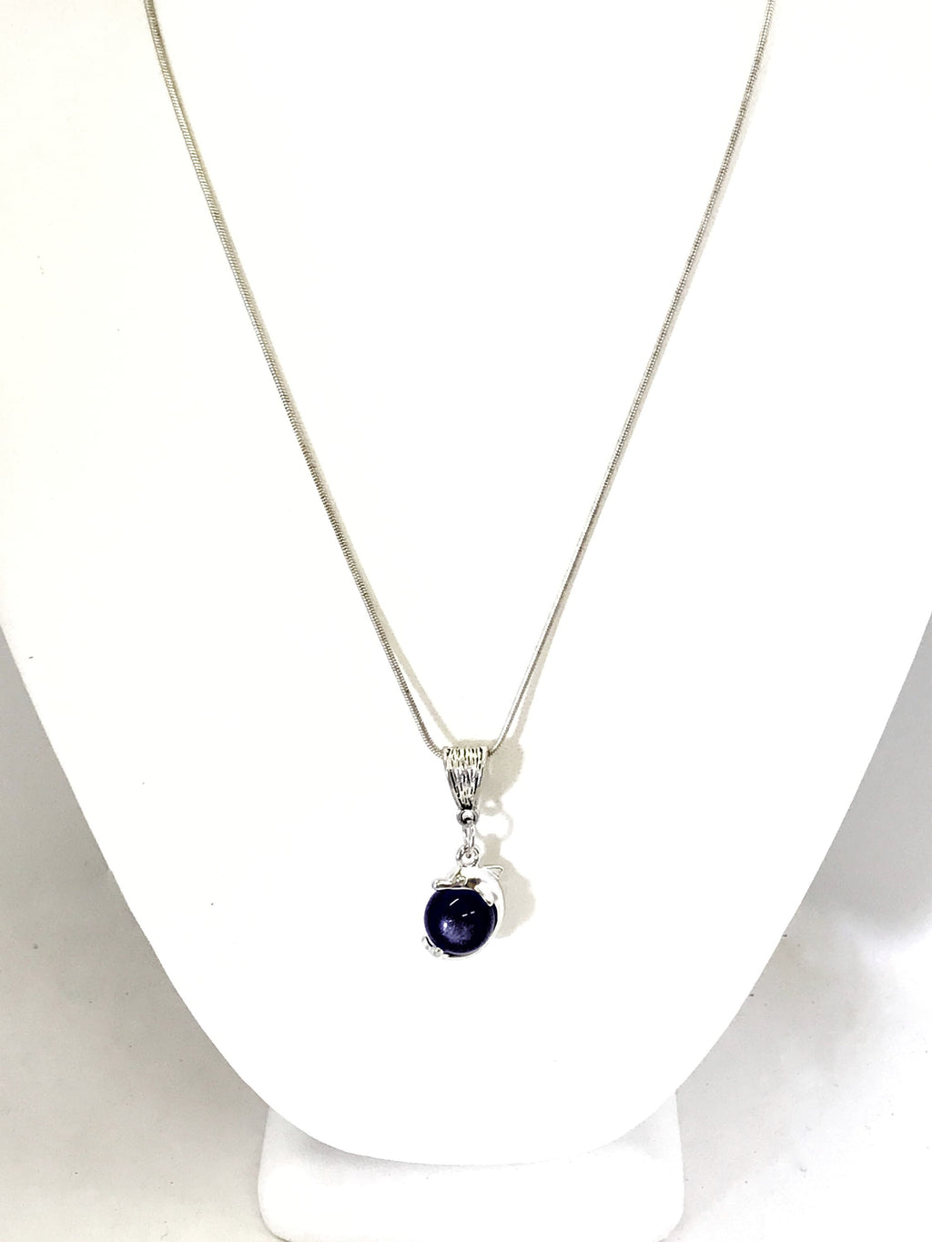 Dolphin Necklace, Dolphin And Blue Ball Necklace, Spinning Dolphin Ball Necklace, Beach Jewelry, Beach Life Jewelry, Dolphin Lover Gift